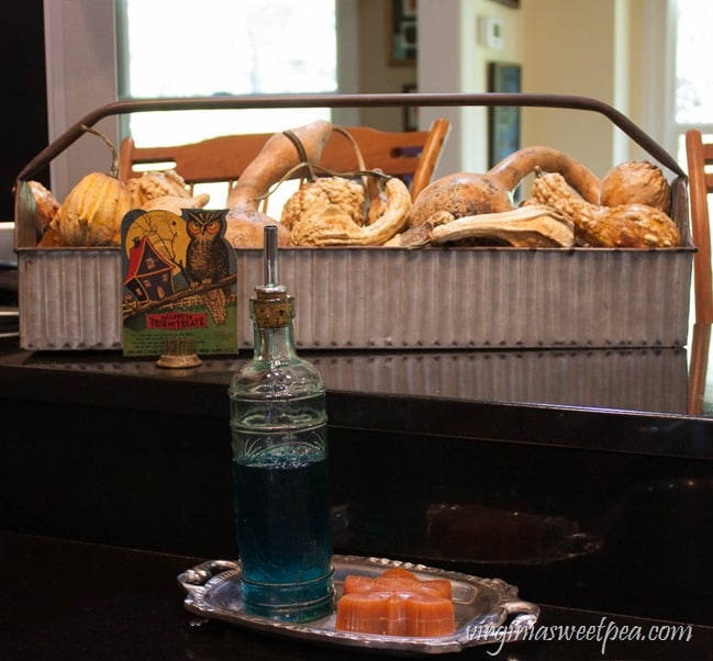 Farmhouse Caddy filled with Dried Gourds