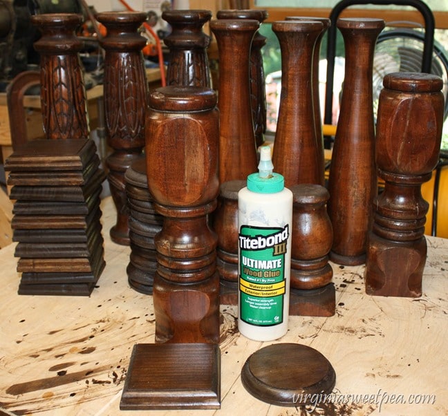 How to Make Candlesticks from Bedposts - A step-by-step tutorial - virginiasweetpea.com