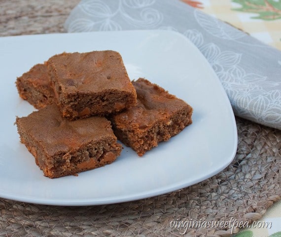 Cinnamon infused bar cookie with salted caramel baking chips