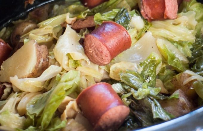 Slow Cooker Cabbage and Kielbasa