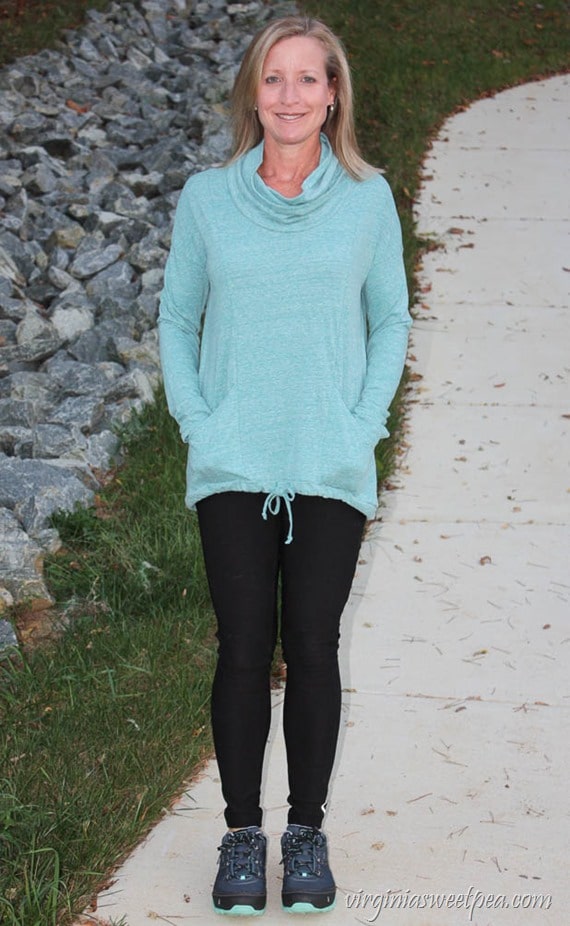 October 2017 Stitch Fix Review - Ink Love & Peace Calyn Cowl Neck Knit Pullover - virginiasweetpea.com