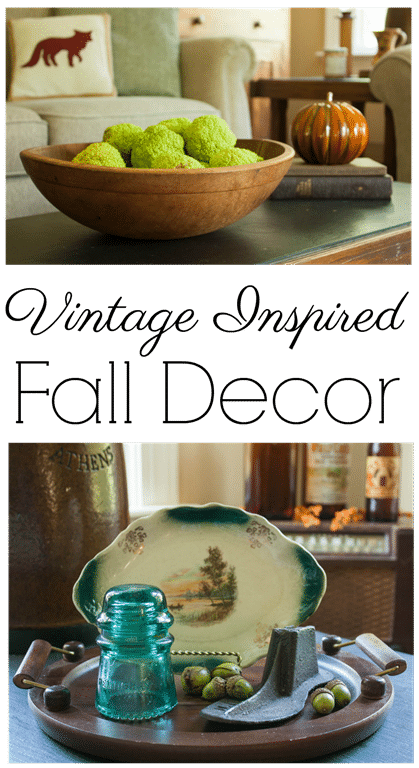 Vintage Inspired Fall Decor - Fall decor using vintage items. - virginiasweetpea.com