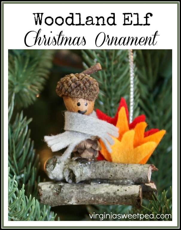 Woodland Elf Christmas Ornament - Get the tutorial to make this for your tree. virginiasweetpea.com