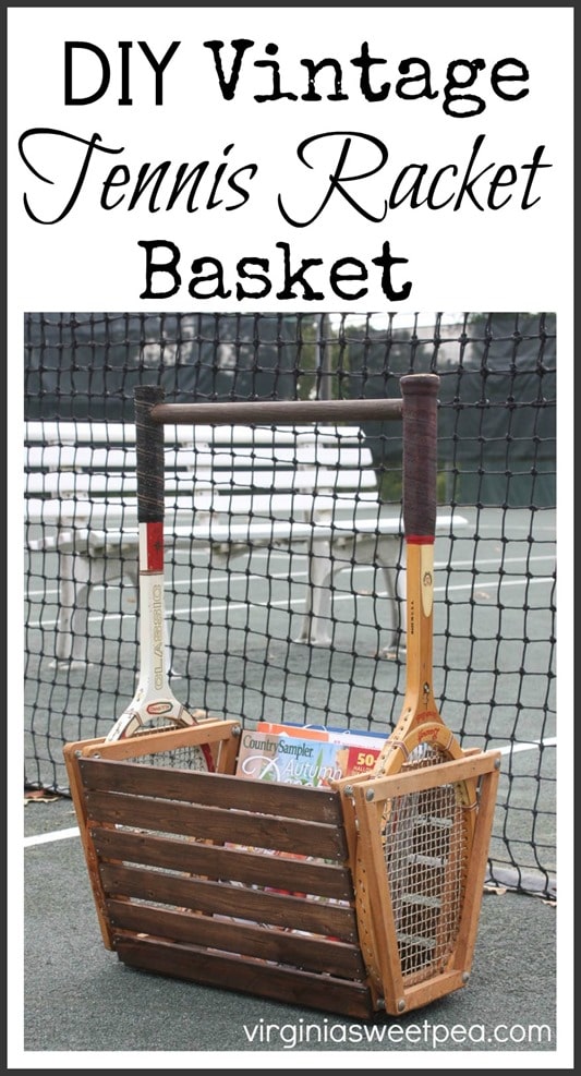 Vintage Tennis Racket Basket - Make a basket using two vintage tennis rackets. Get the step-by-step tutorial. virginiasweetpea.com