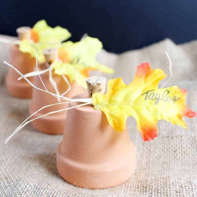 Clay Pot Place Cards for Fall