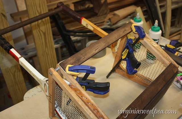 Step-by-Step Tutorial for Making a Basket Using Two Vintage Tennis Rackets - virginiasweetpea.com