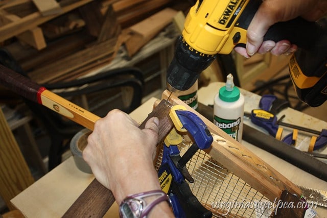 Step-by-Step Tutorial for Making a Basket Using Two Vintage Tennis Rackets - virginiasweetpea.com