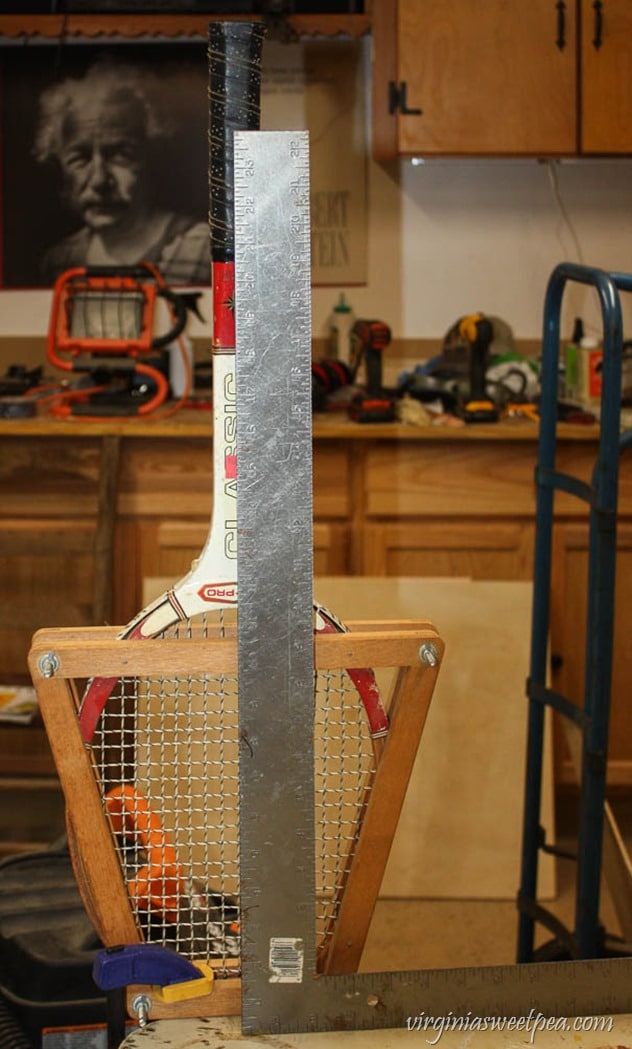 Step-by-Step Tutorial for Making a Basket Using Two Vintage Tennis Rackets - virginiasweetpea.com
