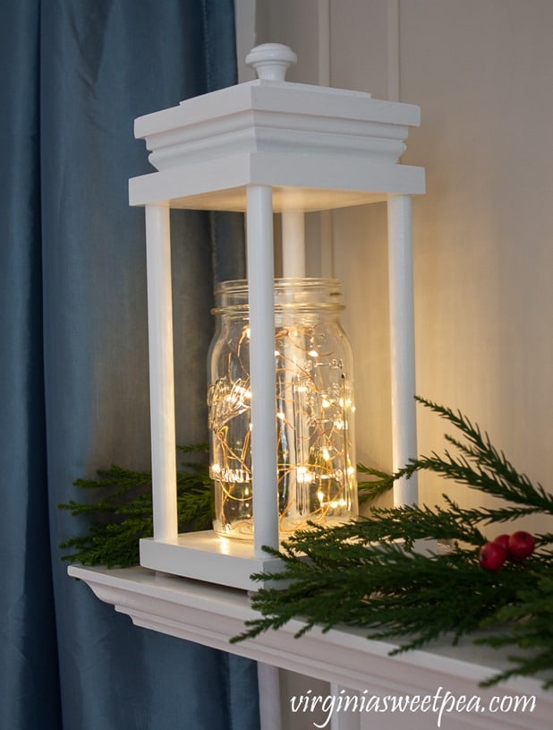 DIY Wood Lantern for Christmas - Get the step-by-step tutorial to make a lantern like this for your home. virginiasweetpea.com