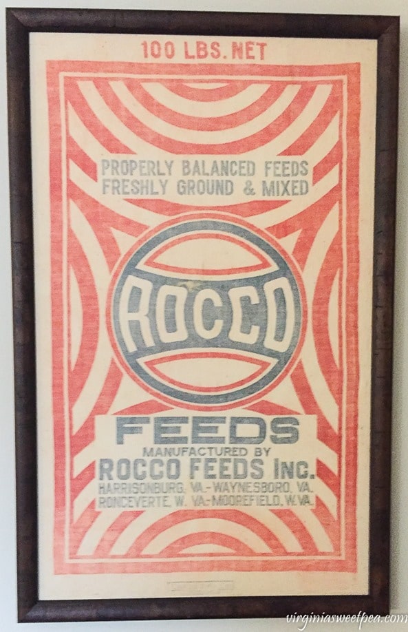 Framed Vintage Rocco Feed Sack - virginiasweetpea.com