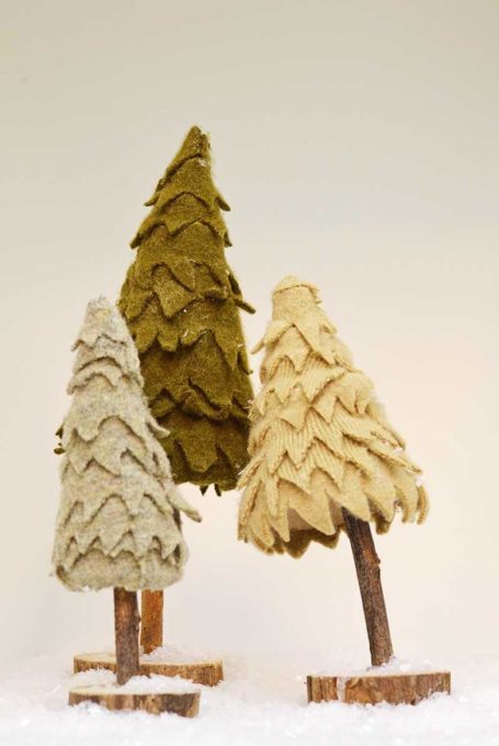 How to use sweaters to make felt christmas trees