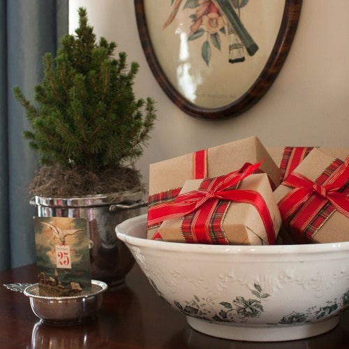 Vintage Inspired Christmas Decor - This home is decorated for Christmas using vintage and antique items. virginiasweetpea.com