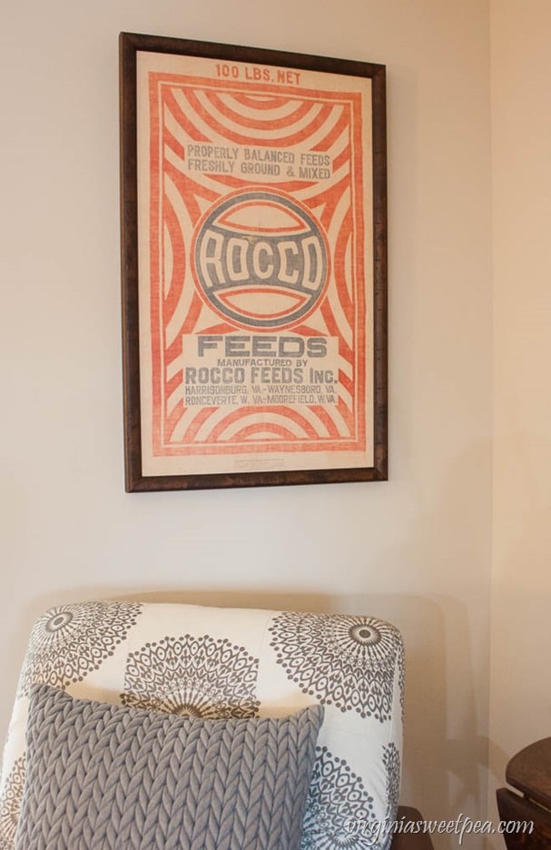 Framed Vintage Rocco Feed Sack - virginiasweetpea.com