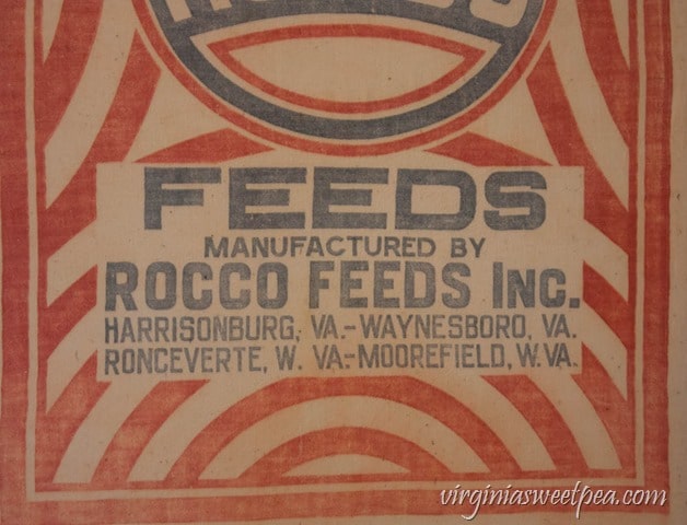 Framed Vintage Rocco Feed Sack - virginiasweetpea.com