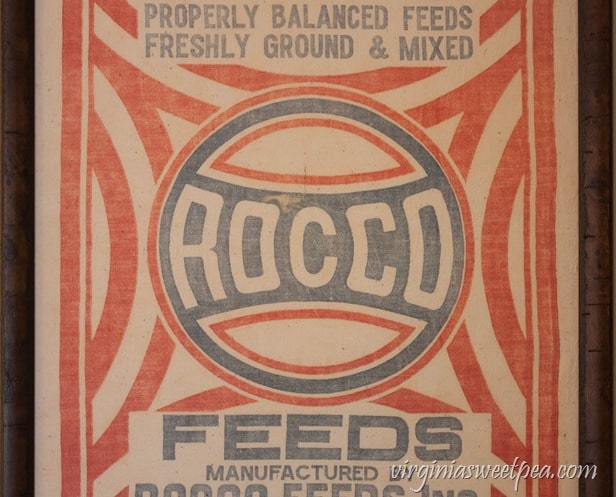 Framed Vintage Rocco Feed Sack - virginiasweetpea.com