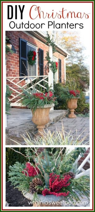 DIY Christmas Outdoor Planters