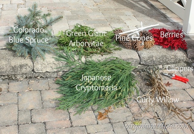 DIY Christmas Outdoor Planters - Supplies Needed - virginiasweetpea.com