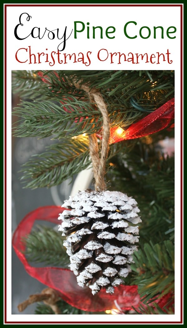 Easy Pine Cone Christmas Ornament - Get the tutorial to make this ornament for your tree. virginiasweetpea.com