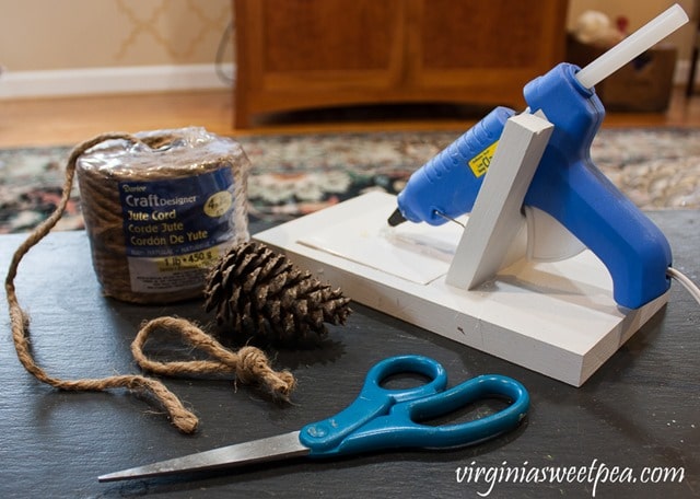 Supplies to Make Pine Cone Christmas Tree Ornaments