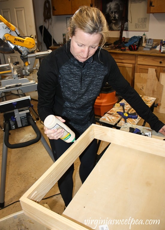 How to Make a DIY Under Bed Storage Drawer - Glue the Drawer Bottom to the Sides