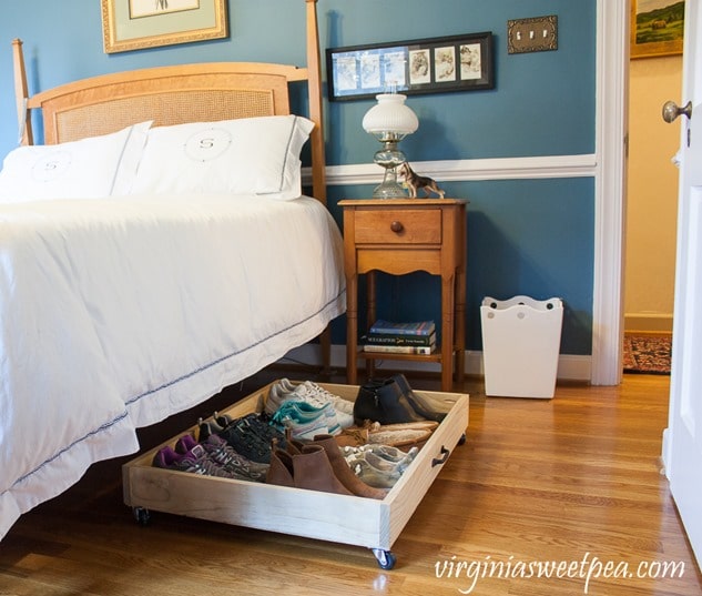 DIY Under Bed Storage Drawer to store shoes