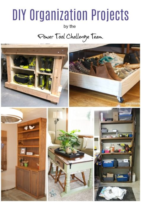 DIY Organization Projects - Get ideas for projects you can build to help to organize your home. virginiasweetpea.com #organize #powertool 