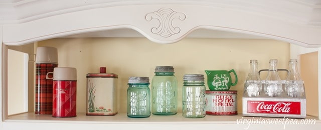 Kitchen Hutch Styled with Vintage Farmhouse Style Decor