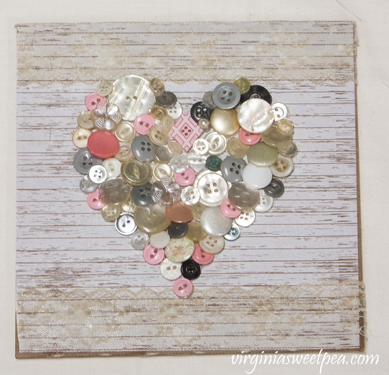 DIY Valentine's Day Button Heart - Sweet Pea