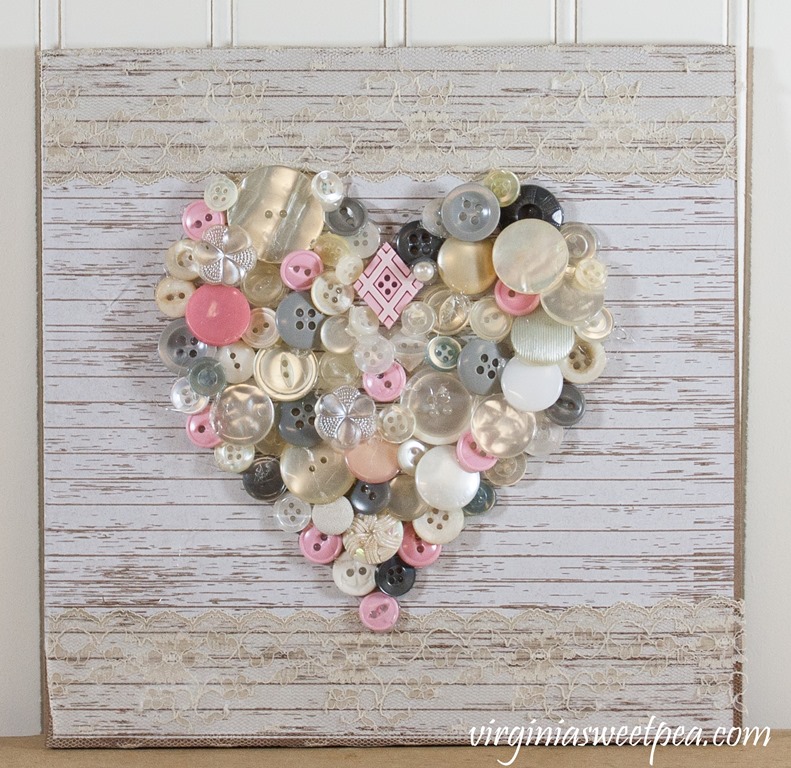 DIY Valentine's Day Button Heart - Sweet Pea