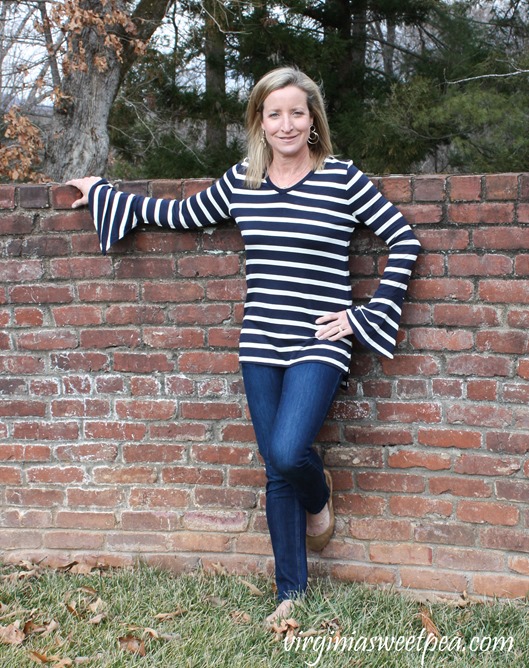 Stitch Fix Review for February 2018 - Pixley Leonna French Terry Bell Sleeve Knit Top - virginiasweetpea.com