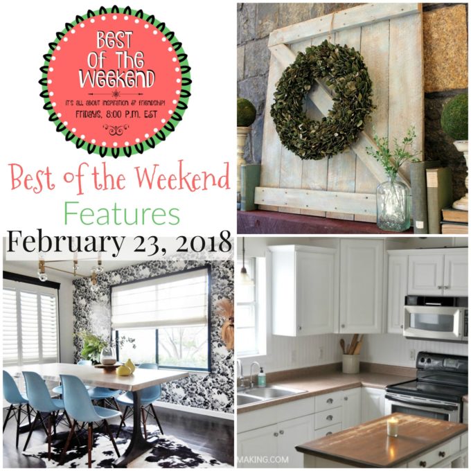 Best of the Weekend Features for February 23, 2018 - DIY Mini Barn Door for a Mantel, How to Install a Beadboard Kitchen Backsplash, and a Mid-Century Floral Dining Room Reveal