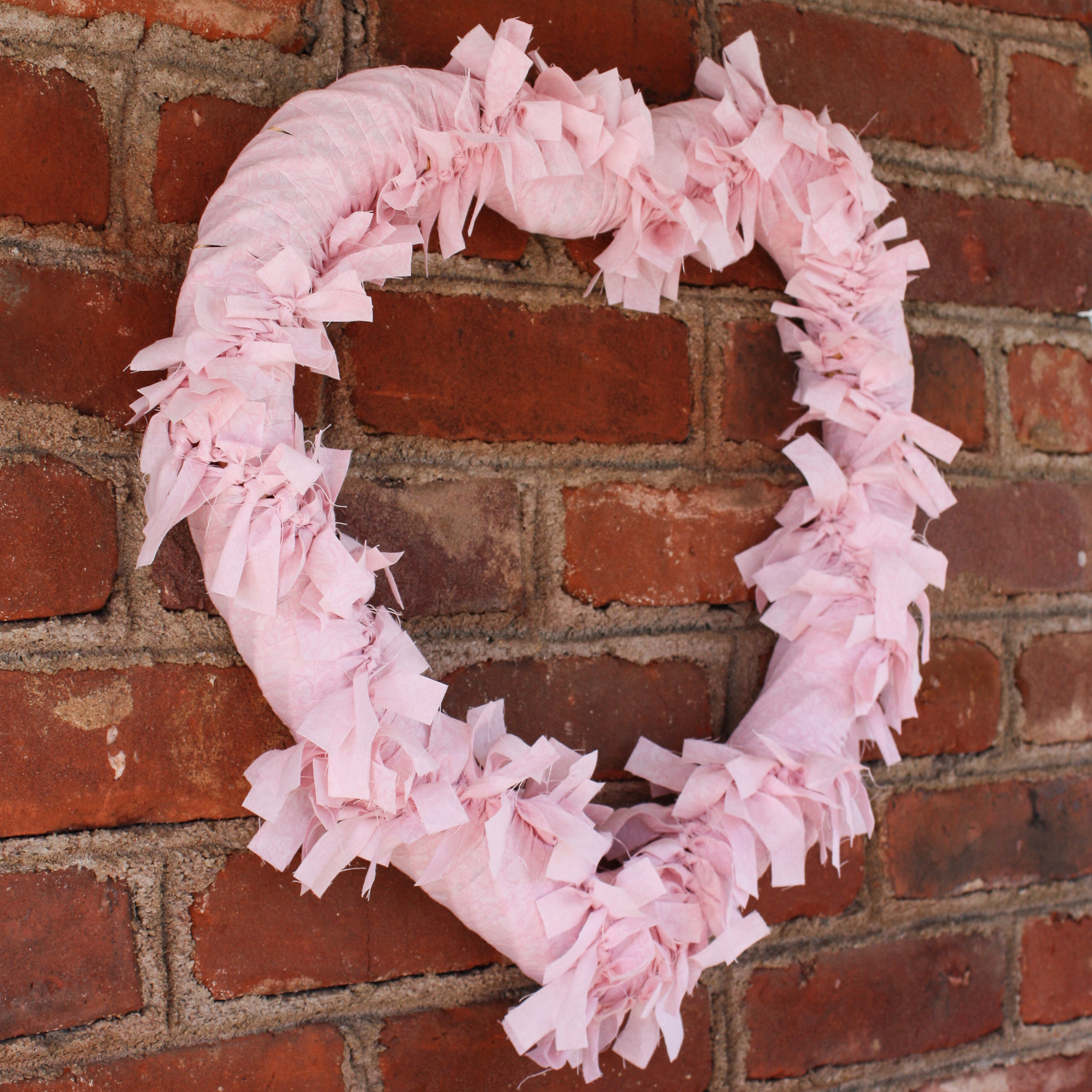 Farmhouse Style Heart Rag Wreath