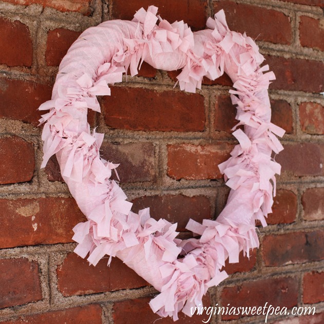 How to Make a Heart Shaped Rag Wreath for Valentine's Day