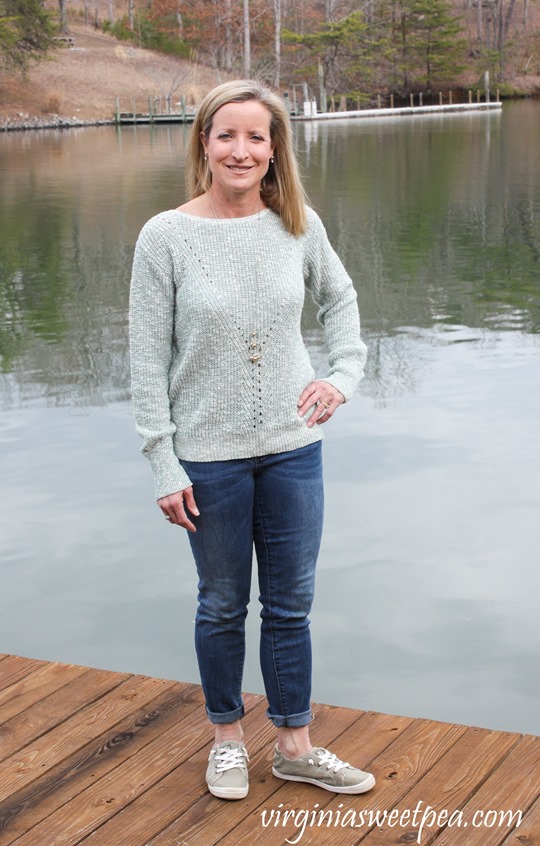 Stitch Fix Review for March 2018 -Absolutely Kerwin Open Back Pullover - virginiasweetpea.com #stitchfix #stitchfixreview #fashion #fashionover40