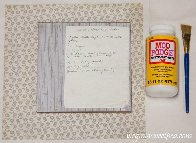 Use Vintage Recipes to Create Unique Art for Your Kitchen. Learn how easy it is to use handwritten recipes to make kitchen art. This is an easy craft that makes a great gift.