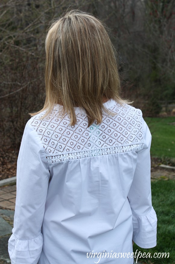 Stitch Fix Review for April 2018-Pale Sky Calico Bell Sleeve Poplin Top