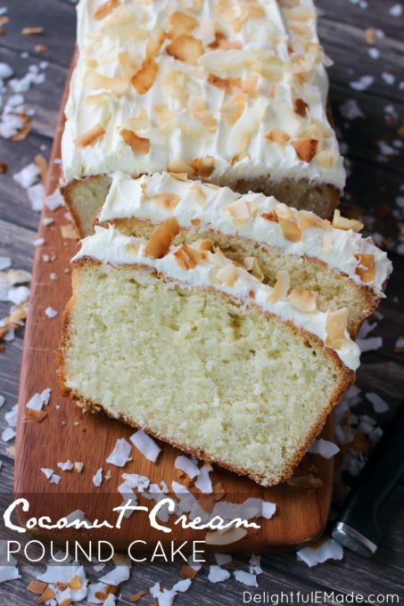 Coconut Cream Pound Cake Recipe from Delightful E Made - Best of the Weekend Feature for March 2, 2018