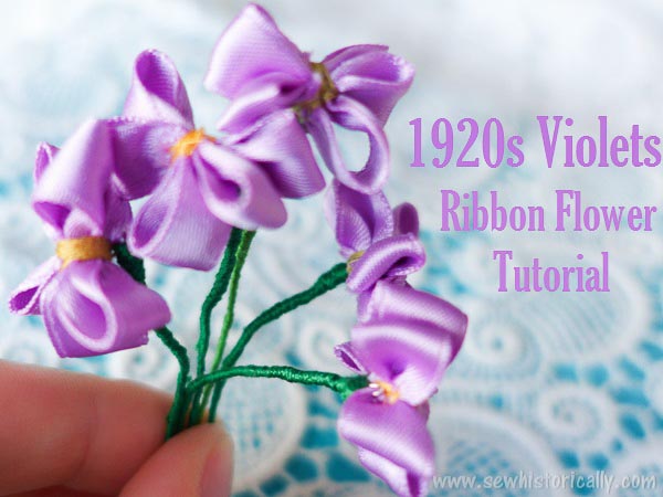 1920s Violets Ribbon Flower Tutorial - Best of the Weekend Feature for April 27, 2018