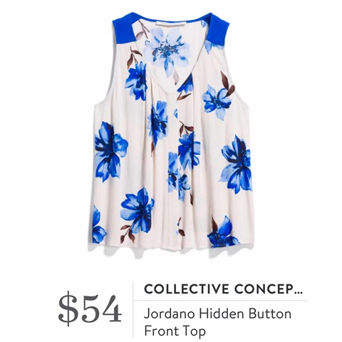 Collective Concepts Jordano Hidden Button Front Top