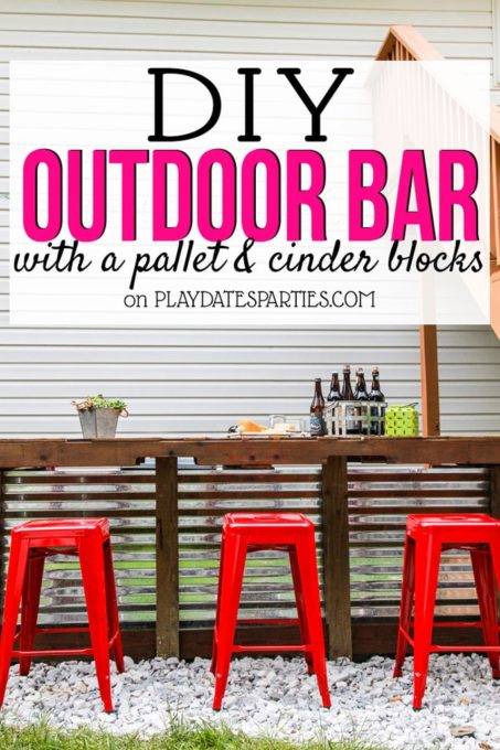 DIY Outdoor Bar Made from Pallets and Cinder Blocks - Best of the Weekend Feature for May 18, 2018