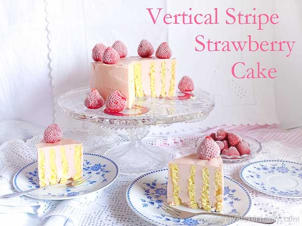 Vertical Stripe Cake with Strawberry Buttercream - Best of the Weekend Feature for May 4, 2018