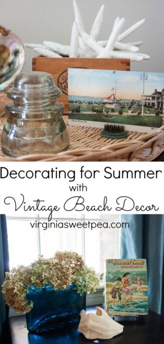 Decorating for Summer with Vintage Beach Decor - Get ideas for incorporating beach themed decor into your home for summer. #summerdecor #beachdecor #vintagedecor #vintagebeachdecor