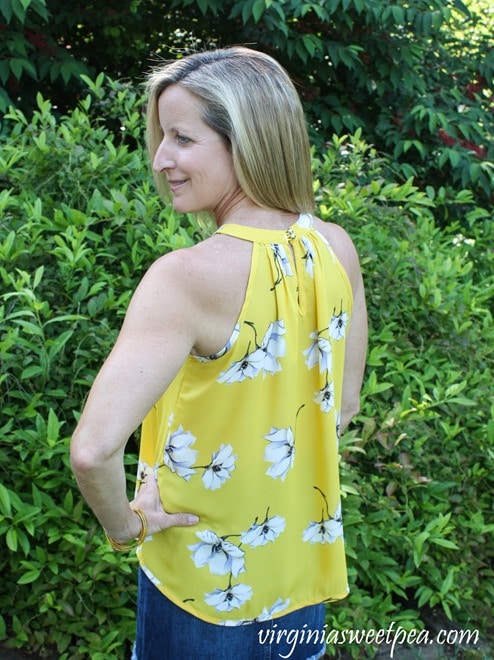 Stitch Fix Review for July 2018 - Papermoon Bonney Keyhole Halter Blouse worn with Just Black Tatiana Denim Skirt #stitchfix #stitchfixsummer #summerfashion #fashionover40