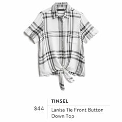 Stitch Fix Review for July 2018 - Tinsel Lanisa Front Button Down Top