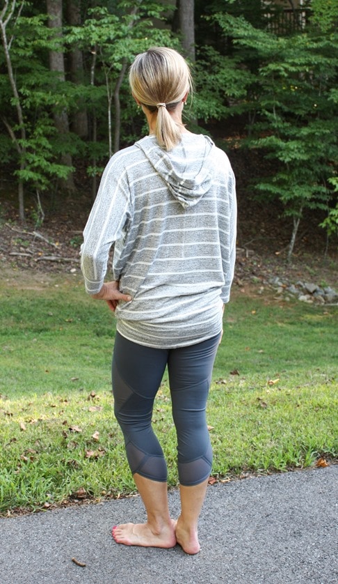 Stitch Fix Review for August 2018 - 41 Hawthorn Karlotta Hooded Dolman Knit Top-Back View #stitchfix #stitchfixreview #stitchfixathleisure #athleisure #fashionover40