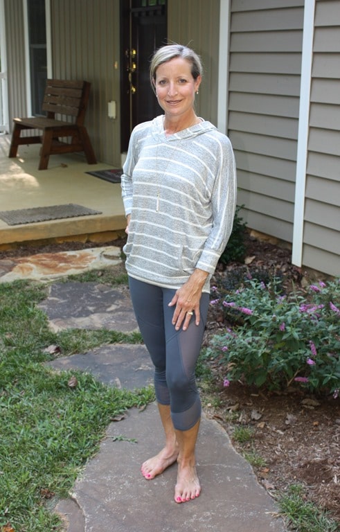 Stitch Fix Review for August 2018 - 41 Hawthorn Karlotta Hooded Dolman Knit Top #stitchfix #stitchfixreview #stitchfixathleisure #athleisure #fashionover40