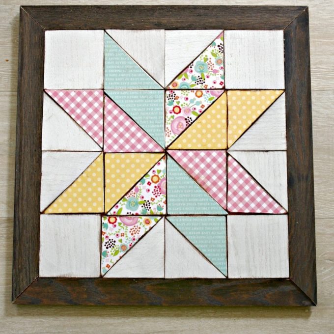 Wooden Quilt Square Wall Art - Learn how to make this project by following the step-by-step tutorial. #woodworking #quilt #diyproject