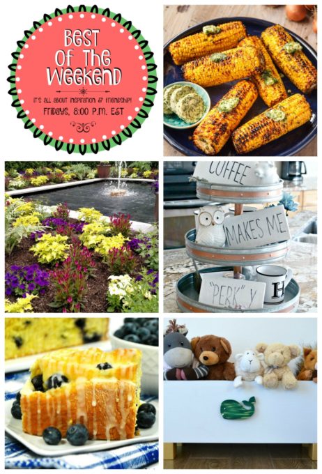 Best of the Weekend Features for August 17, 2018 - Barbecued Corn on the Cob with Shallot Herb Butter I A Tour of Longwood Gardens I Rae Dunn Copycat Coffee Bar Signs I Blueberry Sweet Rolls with Lemon Glaze I How to Build a Toy Box Using a Wine Crate