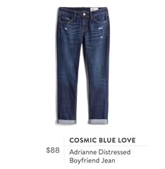 Cosmic Blue Love Adrianne Distressed Boyfriend Jean