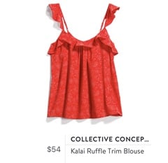 Collective Concepts Kalai Ruffle Trim Blouse